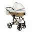 Коляска 2 в 1 Junama Diamond Mirror Satin V2, JDMSv2-06 (Белый / Матовое золото / Рама золото)