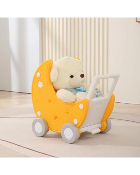 Стеллаж для игрушек UNIX Kids Moon 13 (3 полки + 10 ящиков) желтый/белый