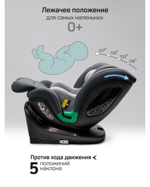 Детское удерживающее устройство Amarobaby Triumph, i-Size, 40-150 см, серый