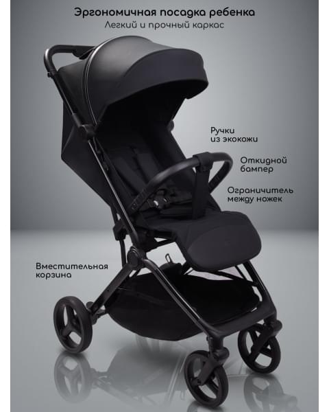 Коляска прогулочная Amarobaby Ride, черный
