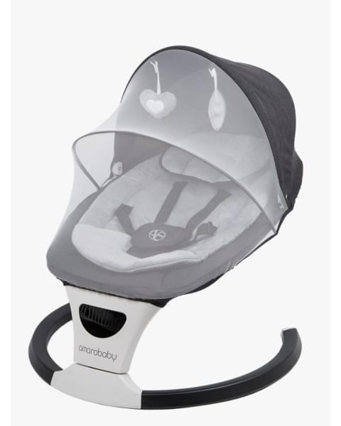 Электронные качели детские Amarobaby Teddy swing, черный