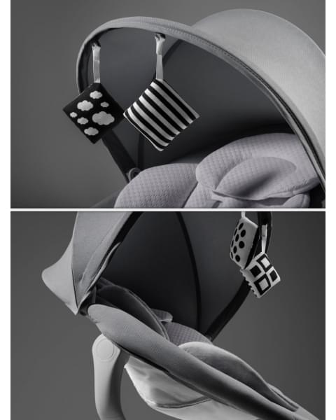 Качели электронные детские Amarobaby Jolly swing, серый, светло-серый вкладыш