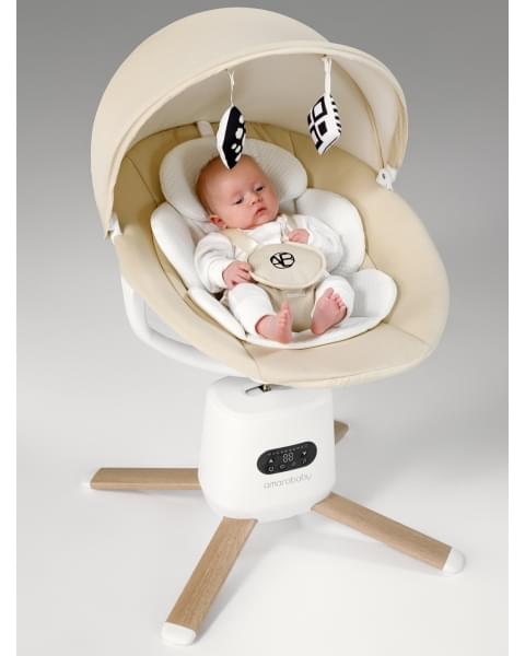 Качели электронные детские Amarobaby Jolly swing, серый, светло-серый вкладыш