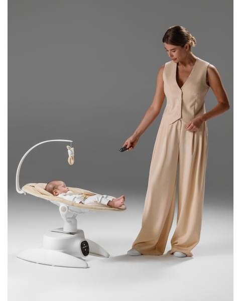 Качели электронные детские Amarobaby Smart swing, бежевый