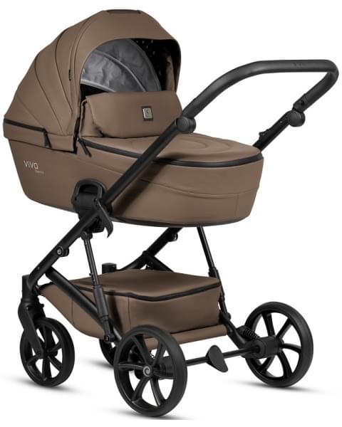 Детская коляска Tutis Viva 6 Plus Leather 3 в 1 с автокреслом Elo Lux EduSky Black 1612083 Cedar