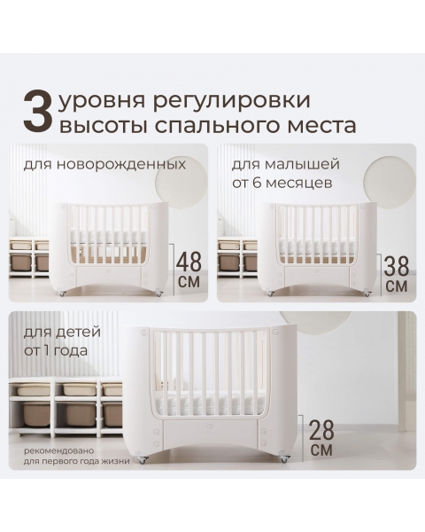 Детская кроватка UNIX Kids Premium / Премиум белый