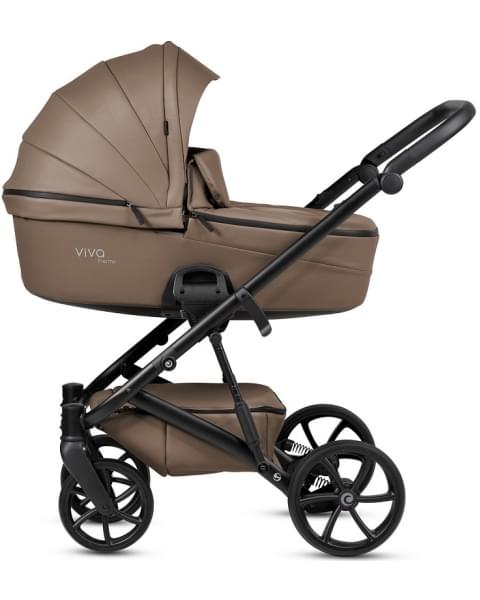 Детская коляска Tutis Viva 6 Plus Leather 3 в 1 с автокреслом Elo Lux EduSky Black 1612083 Cedar