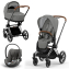 Cybex Priam IV шасси Chrome Brown, Mirage Grey (Серый) + Cloud T i-Size