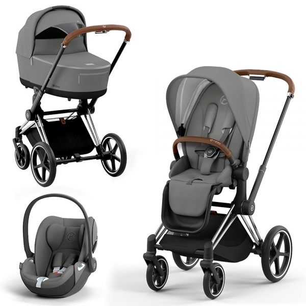 Cybex Priam IV шасси Chrome Brown, Mirage Grey (Серый) + Cloud T i-Size