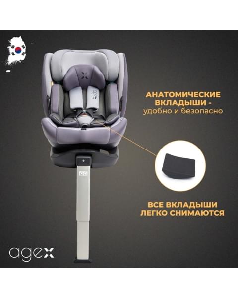 Автокресло Agex Comfort i-Fix 360 (0-36 кг), Grey (Серый)