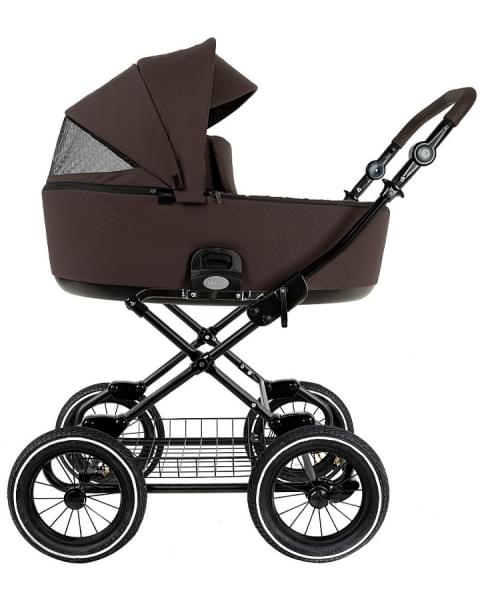 Детская коляска люлька Roan Bass Next Classic d12 2.0 1 в 1 BNC/73/1 Turkish Coffe/Black/руч.Cappuccino