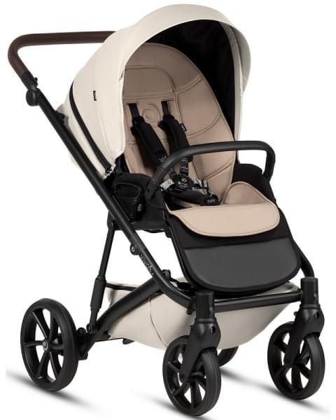 Детская коляска Tutis Viva 6 Plus Leather 3 в 1 с автокреслом Elo Lux EduSky Black 1612086 Vanilla