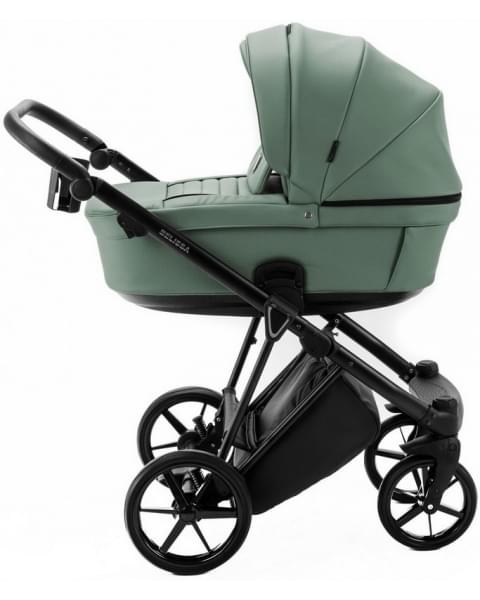 Детская коляска Adamex Belissa Deluxe 2 в 1 B-SA20 (СЕР-ЗЕЛЁН.КОЖА)