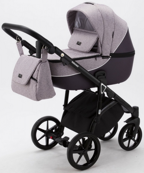 Детская коляска Adamex Bibione 3 в 1 BI-TSB14 (РОЗОВО-БОРДОВ.ЖАКАРД+СЛИВОВАЯ.КОЖА)