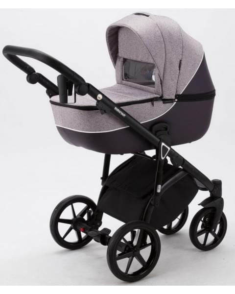 Детская коляска Adamex Bibione 3 в 1 BI-TSB14 (РОЗОВО-БОРДОВ.ЖАКАРД+СЛИВОВАЯ.КОЖА)