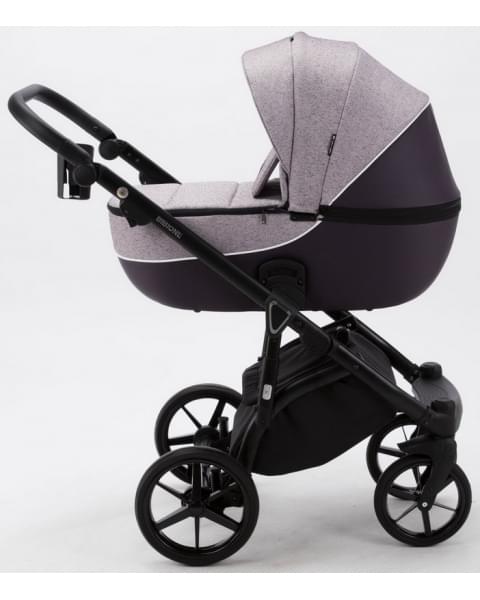 Детская коляска Adamex Bibione 3 в 1 BI-TSB14 (РОЗОВО-БОРДОВ.ЖАКАРД+СЛИВОВАЯ.КОЖА)