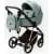 Детская коляска Adamex Blanc Special Edition 3 в 1 BL-PS777 (СЕРО-ЗЕЛ.ТК+ СЕР-ЗЕЛ.КОЖА+ЗОЛОТО РАМА)