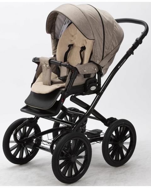 Детская коляска классическая Adamex Chantal Retro 2 в 1 C205 (тем. бежевый)