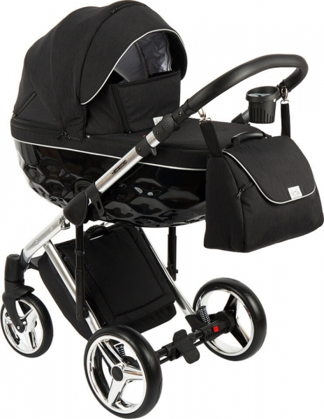 Детская коляска Adamex Chantal Special Edition 2 в 1 C2 (ЧЕРН+ЧЕРН.РИФЛЕН.ДНО+ХРОМ РАМА)