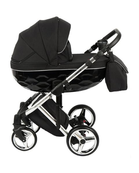 Детская коляска Adamex Chantal Special Edition 2 в 1 C2 (ЧЕРН+ЧЕРН.РИФЛЕН.ДНО+ХРОМ РАМА)