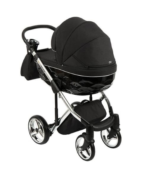 Детская коляска Adamex Chantal Special Edition 2 в 1 C2 (ЧЕРН+ЧЕРН.РИФЛЕН.ДНО+ХРОМ РАМА)
