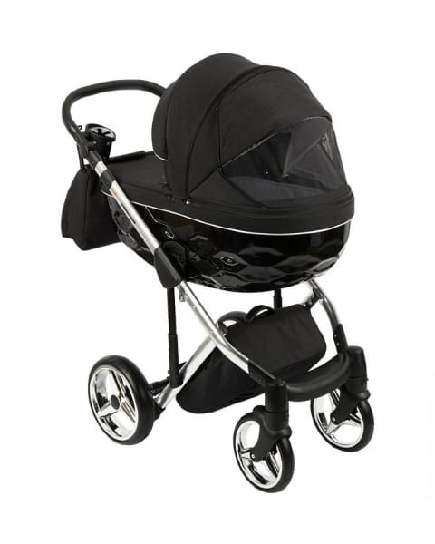 Детская коляска Adamex Chantal Special Edition 2 в 1 C2 (ЧЕРН+ЧЕРН.РИФЛЕН.ДНО+ХРОМ РАМА)