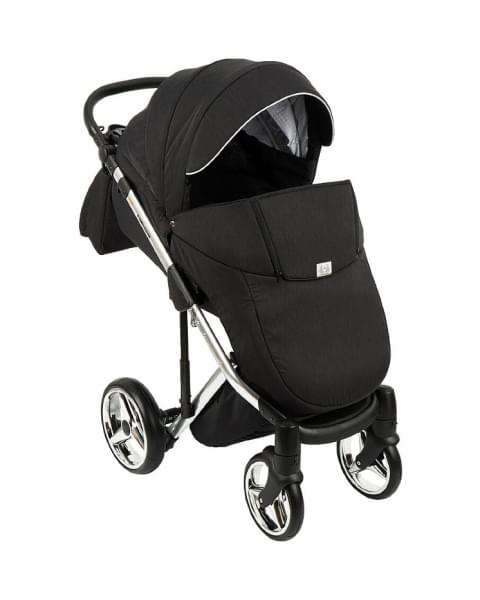 Детская коляска Adamex Chantal Special Edition 2 в 1 C2 (ЧЕРН+ЧЕРН.РИФЛЕН.ДНО+ХРОМ РАМА)