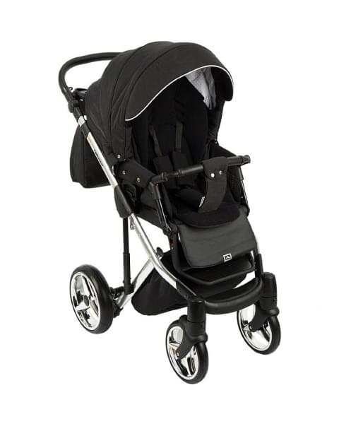 Детская коляска Adamex Chantal Special Edition 2 в 1 C2 (ЧЕРН+ЧЕРН.РИФЛЕН.ДНО+ХРОМ РАМА)