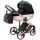 Детская коляска Adamex Chantal Star Collection 3 в 1 STAR005 ЧЕРНЫЙ+РОЗОВ.ЗОЛОТО РАМА