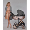 Детская коляска Adamex Chantal Star Collection 3 в 1 STAR005 ЧЕРНЫЙ+РОЗОВ.ЗОЛОТО РАМА