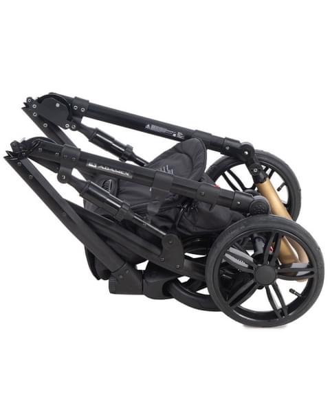 Детская коляска Adamex Encore 3 в 1 X85 (кожа черная+черный)