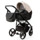 Детская коляска Adamex Lanti Deluxe 3 в 1 LN-SD110 (СВ.БЕЖ.КОЖА + ЧЕРН. КОЖА)