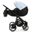 Детская коляска Adamex Lanti Deluxe 3 в 1 LN-SD112 (ГОЛУБАЯ КОЖА + ЧЕРН.КОЖА)