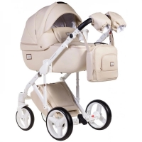 Детская коляска Adamex Luciano Deluxe 2 в 1 67S (СВ.БЕЖ 100% КОЖА)