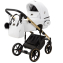 Детская коляска Adamex Lumi Air SE Deluxe 2 в 1 L-SA500 (БЕЛ.КОЖА+ЗОЛОТО РАМА)