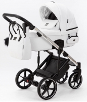 Детская коляска Adamex Lumi Air SE Deluxe 2 в 1 L-SA501 (БЕЛ.КОЖА+ХРОМ РАМА)