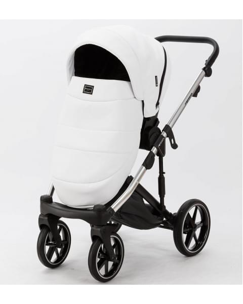 Детская коляска Adamex Lumi Air SE Deluxe 2 в 1 L-SA501 (БЕЛ.КОЖА+ХРОМ РАМА)