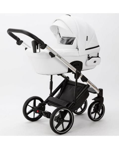 Детская коляска Adamex Lumi Air SE Deluxe 2 в 1 L-SA501 (БЕЛ.КОЖА+ХРОМ РАМА)
