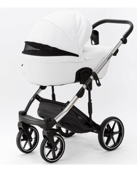 Детская коляска Adamex Lumi Air SE Deluxe 2 в 1 L-SA501 (БЕЛ.КОЖА+ХРОМ РАМА)