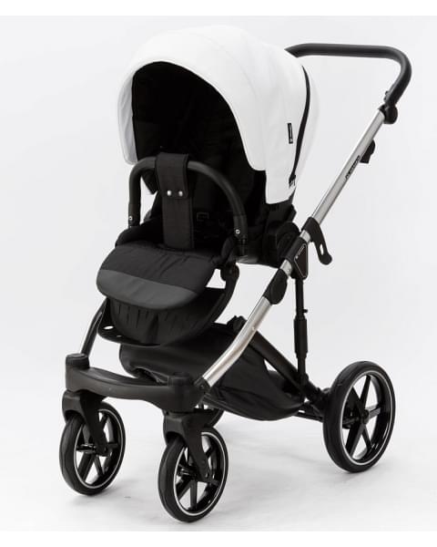 Детская коляска Adamex Lumi Air SE Deluxe 2 в 1 L-SA501 (БЕЛ.КОЖА+ХРОМ РАМА)