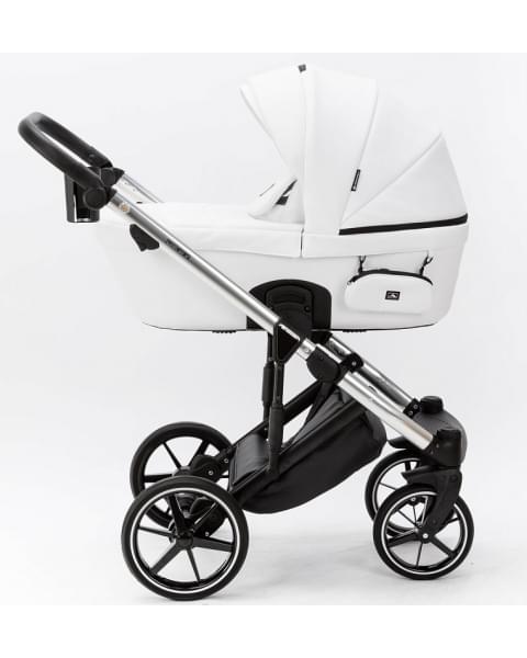 Детская коляска Adamex Lumi Air SE Deluxe 2 в 1 L-SA501 (БЕЛ.КОЖА+ХРОМ РАМА)