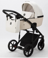 Детская коляска Adamex Mobi 2 в 1 M-PS106 (КРЕМОВЫЙ+ЗОЛОТО БЛЕСТКИ+КРЕМ.КОЖА)