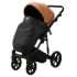 Детская коляска Adamex Mobi Deluxe 3 в 1 M-SD32 (РЫЖИЙ+ЧЕРНАЯ КОЖА)