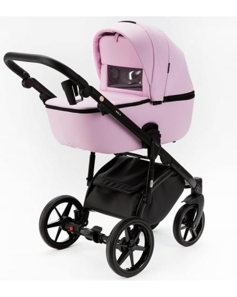 Детская коляска Adamex Nola Deluxe 2 в 1 N-SA16 (РОЗОВ. ЗЕФИР КОЖА)