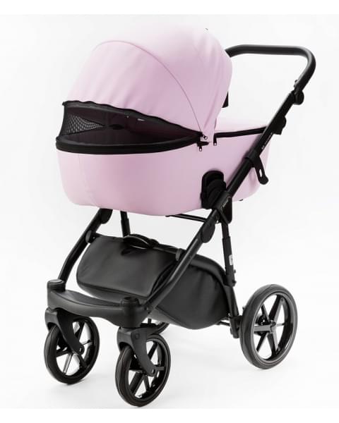 Детская коляска Adamex Nola Deluxe 2 в 1 N-SA16 (РОЗОВ. ЗЕФИР КОЖА)