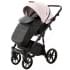 Детская коляска Adamex Nola Deluxe 3 в 1 N-SD102 (РОЗОВ.ПУДРА КОЖА + ЧЕРН.КОЖА)