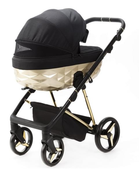 Детская коляска Adamex Quantum Star 3 в 1 Q-STAR50 (ЧЕРНЫЙ+ЗОЛОТО РАМА)