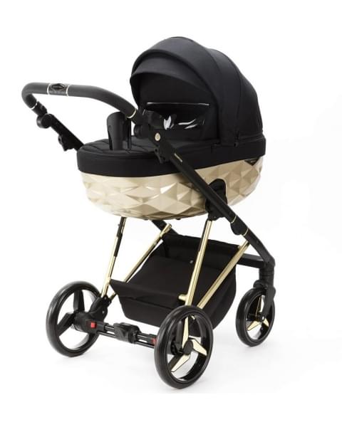 Детская коляска Adamex Quantum Star 3 в 1 Q-STAR50 (ЧЕРНЫЙ+ЗОЛОТО РАМА)