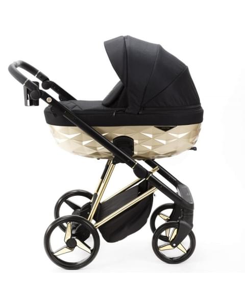 Детская коляска Adamex Quantum Star 3 в 1 Q-STAR50 (ЧЕРНЫЙ+ЗОЛОТО РАМА)