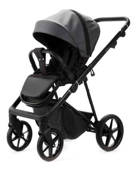 Детская коляска Adamex Vasco Deluxe 2 в 1 V-SA05 (ТЕМНО-СЕРАЯ КОЖА)